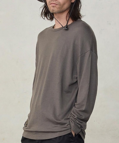 EGO TRIPPING（エゴトリッピング）の「mlt4327-WASHABLE WOOL TEE カットソー（Tシャツ/カットソー・メンズ・ダークベージュ/ライトグレー/ブラック・46/48）」の10枚目の写真