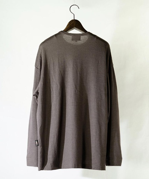 EGO TRIPPING（エゴトリッピング）の「mlt4327-WASHABLE WOOL TEE カットソー（Tシャツ/カットソー・メンズ・ダークベージュ/ライトグレー/ブラック・46/48）」の9枚目の写真