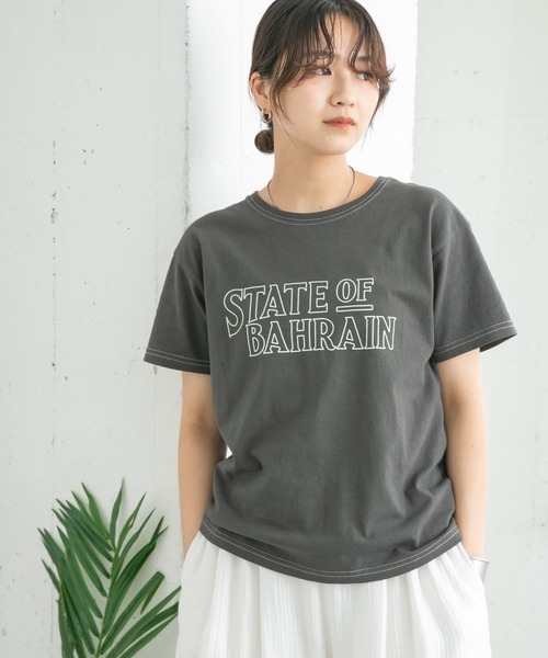 KBF（ケイビーエフ）の「フロントロゴTシャツ（Tシャツ/カットソー・レディース・ボルドー/チャコールグレー/ホワイト・ONE）」の12枚目の写真