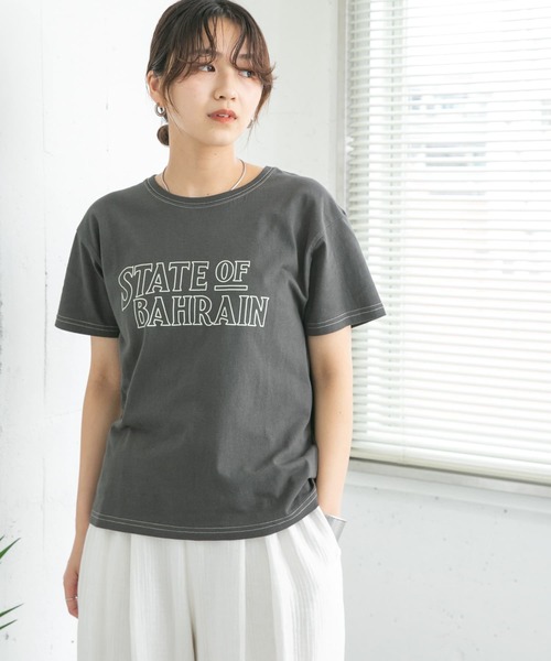 KBF（ケイビーエフ）の「フロントロゴTシャツ（Tシャツ/カットソー・レディース・ボルドー/チャコールグレー/ホワイト・ONE）」の13枚目の写真