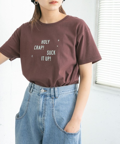 KBF（ケイビーエフ）の「フロントロゴTシャツ（Tシャツ/カットソー・レディース・ボルドー/チャコールグレー/ホワイト・ONE）」の20枚目の写真