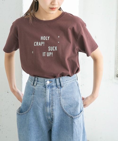 KBF（ケイビーエフ）の「フロントロゴTシャツ（Tシャツ/カットソー・レディース・ボルドー/チャコールグレー/ホワイト・ONE）」の21枚目の写真