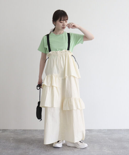 fredy emue（フレディエミュ）の「アシメティアードキャミワンピース（ワンピース・レディース・アイボリー/カーキ・38）」の10枚目の写真