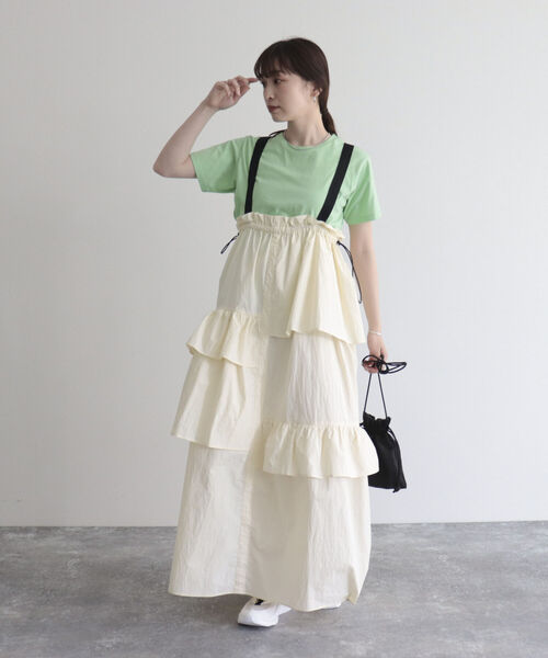 fredy emue（フレディエミュ）の「アシメティアードキャミワンピース（ワンピース・レディース・アイボリー/カーキ・38）」の11枚目の写真