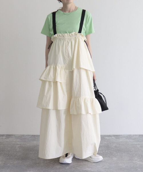 fredy emue（フレディエミュ）の「アシメティアードキャミワンピース（ワンピース・レディース・アイボリー/カーキ・38）」の13枚目の写真