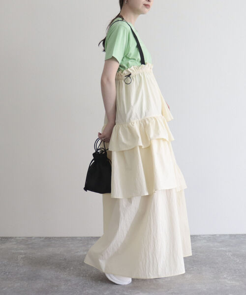 fredy emue（フレディエミュ）の「アシメティアードキャミワンピース（ワンピース・レディース・アイボリー/カーキ・38）」の14枚目の写真