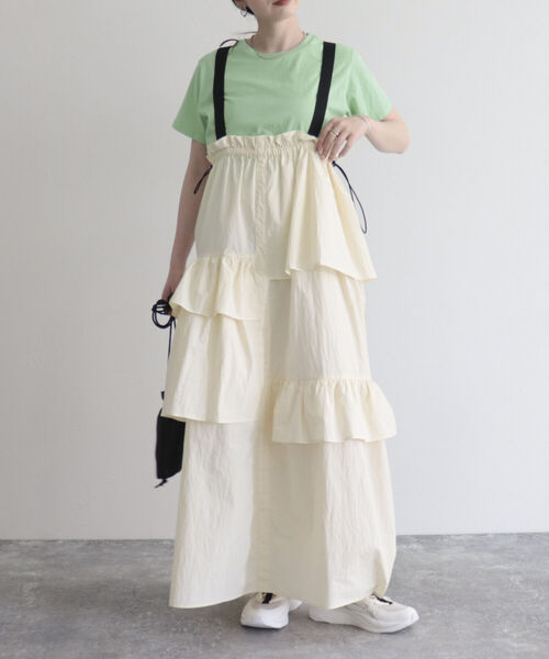 fredy emue（フレディエミュ）の「アシメティアードキャミワンピース（ワンピース・レディース・アイボリー/カーキ・38）」の15枚目の写真