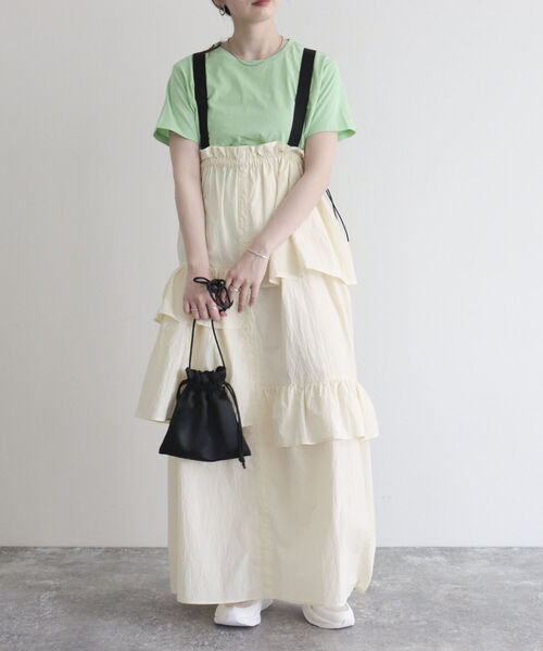 fredy emue（フレディエミュ）の「アシメティアードキャミワンピース（ワンピース・レディース・アイボリー/カーキ・38）」の16枚目の写真