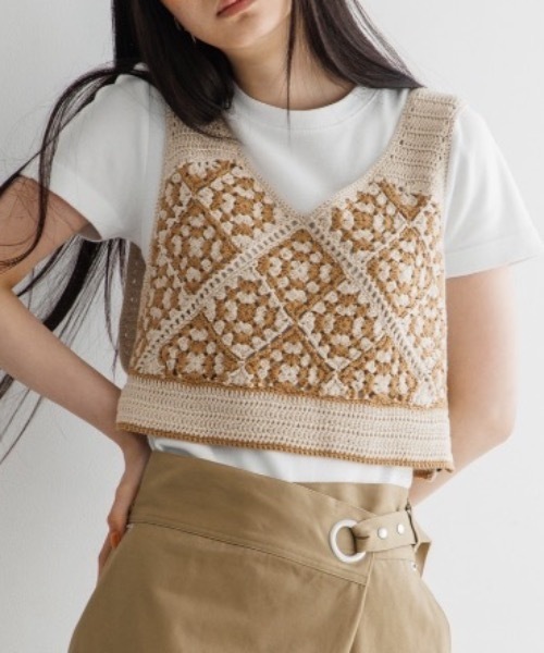 TENTO（テント）の「クロシェ編みビスチェ（ニット/セーター）」 - WEAR