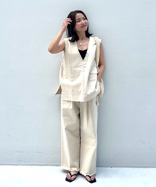 CREDONA（クレドナ）の「コットンフリンジベスト（ベスト・レディース・ホワイト系その他・FREE）」の12枚目の写真