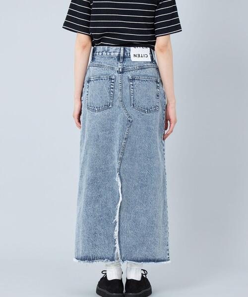 CITEN（シテン）の「＜CITEN＞ウォッシュド デニム スカート（デニム