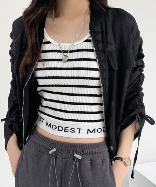 DIAVEL(ディアベル)の「ノースリーブ配色ボーダーニット(ニット/セーター・レディース・ブラック/ホワイト×ブラック/ブラック系その他/ホワイト/ベージュ×ブラック・M)」の21枚目の写真