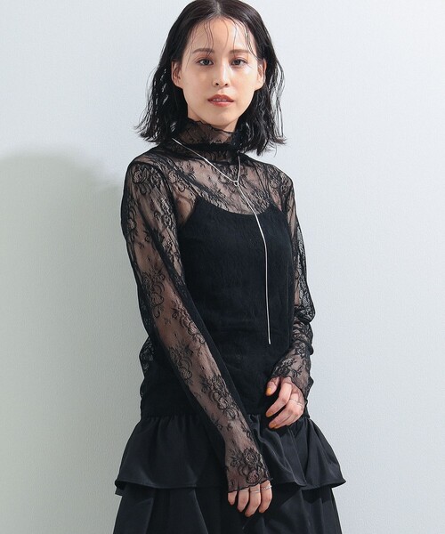Ray BEAMS（レイビームス）の「Ray BEAMS / ストレッチ レース ハイネック トップス（Tシャツ/カットソー・レディース・ブラック/ホワイト系その他6/ラベンダー・ONE SIZE）」の17枚目の写真