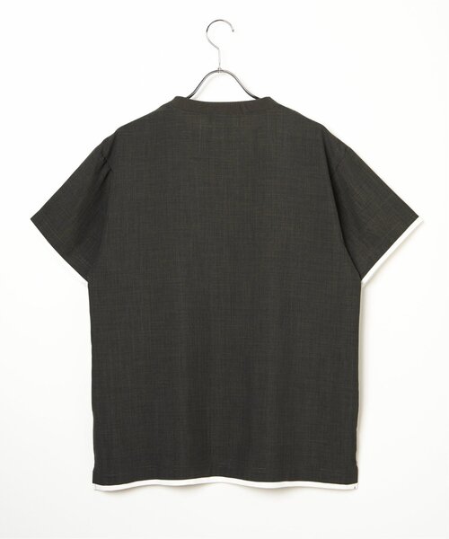 ikka(イッカ)の「【セットアップ対応】イージーケアリネンライクシャツT(シャツ/ブラウス・メンズ・ネイビー/ベージュ/グリーン/ワイン・S/M/L/XL)」の6枚目の写真