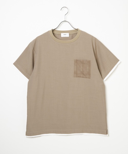 ikka(イッカ)の「【セットアップ対応】イージーケアリネンライクシャツT(シャツ/ブラウス・メンズ・ネイビー/ベージュ/グリーン/ワイン・S/M/L/XL)」の1枚目の写真