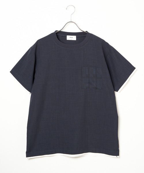 ikka(イッカ)の「【セットアップ対応】イージーケアリネンライクシャツT(シャツ/ブラウス・メンズ・ネイビー/ベージュ/グリーン/ワイン・S/M/L/XL)」の3枚目の写真