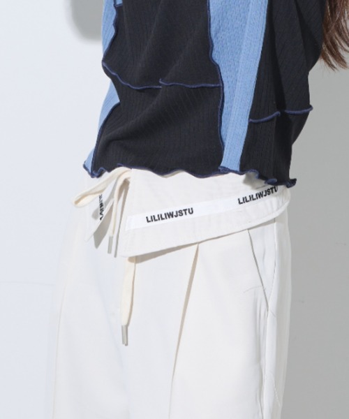 Solace(ソレイス)の「ウエストデザインスラックスパンツ(スラックス・レディース・ブラック/ライトグレー/ホワイト・MEDIUM/LARGE)」の9枚目の写真