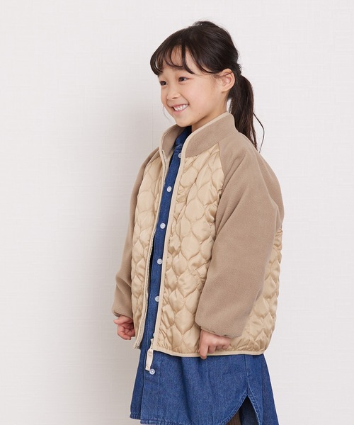 DILASH（ディラッシュ）の「中綿キルトジャケット（ブルゾン・キッズ・カーキ/ベージュ・100/120/110/90/140/130/80）」の3枚目の写真