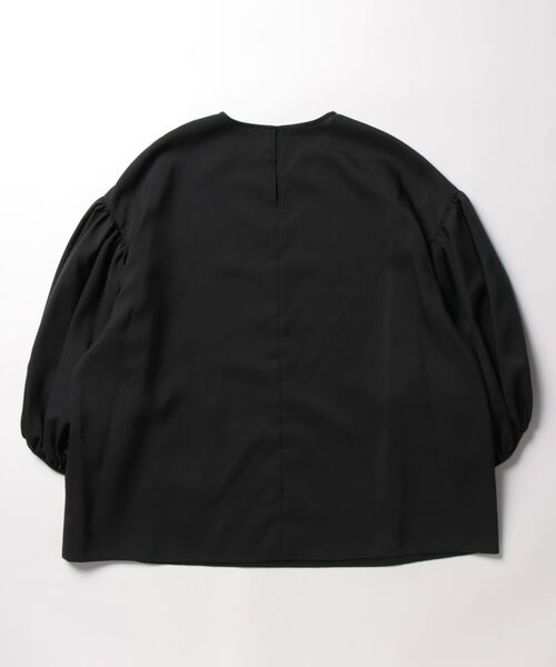 Mila Owen（ミラオーウェン）の「クルーネックボリュームスリーブブラウス【ウォッシャブル/手洗い】（シャツ/ブラウス・レディース・ブラック/アイボリー/チェック・0/1）」の4枚目の写真