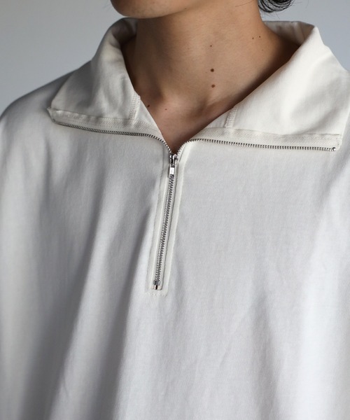 CREARE -LINO-(クレアーレリノ)の「【USAコットン】ヘビーウエイト オーバーサイズ ハーフZIP ルーズ TEE <ユニセックス>(Tシャツ/カットソー・メンズ・チャコールグレー/ブラック/アイボリー・M/L)」の14枚目の写真