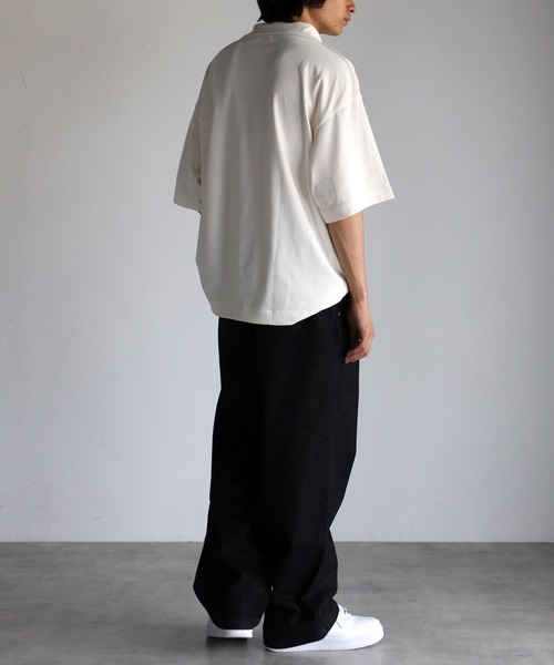 CREARE -LINO-(クレアーレリノ)の「【USAコットン】ヘビーウエイト オーバーサイズ ハーフZIP ルーズ TEE <ユニセックス>(Tシャツ/カットソー・メンズ・チャコールグレー/ブラック/アイボリー・M/L)」の19枚目の写真