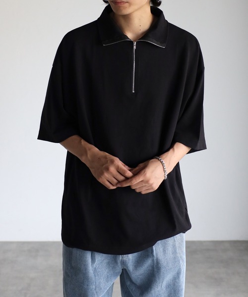 CREARE -LINO-(クレアーレリノ)の「【USAコットン】ヘビーウエイト オーバーサイズ ハーフZIP ルーズ TEE <ユニセックス>(Tシャツ/カットソー・メンズ・チャコールグレー/ブラック/アイボリー・M/L)」の15枚目の写真