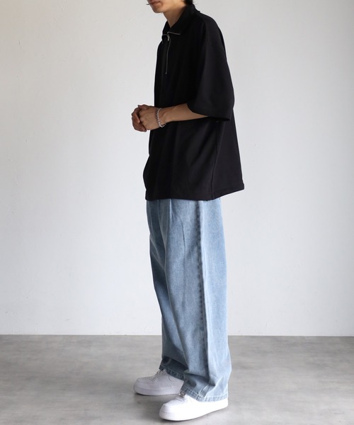 CREARE -LINO-(クレアーレリノ)の「【USAコットン】ヘビーウエイト オーバーサイズ ハーフZIP ルーズ TEE <ユニセックス>(Tシャツ/カットソー・メンズ・チャコールグレー/ブラック/アイボリー・M/L)」の20枚目の写真