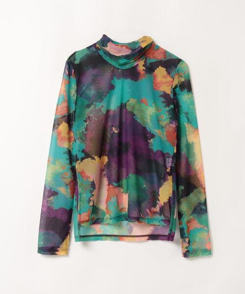 LANVIN EN BLEU アート模様総柄ボーダーシャツ LANVIN en Bleu（ランバンオンブルー）の「アートプリントカットソー