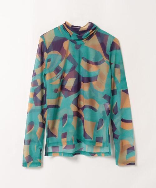 LANVIN EN BLEU アート模様総柄ボーダーシャツ LANVIN en Bleu（ランバンオンブルー）の「アートプリントカットソー