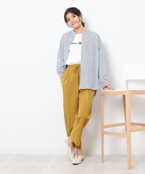 SHOO・LA・RUE(シューラルー)の「◆大人の抜け感コーデに ラウンドヘム プリントロンT(Tシャツ/カットソー・レディース・ピンク系6/ブルー系2/ブラック系/ベージュ系その他2/ベージュ系その他6/チャコール/ホワイト系その他4/ホワイト系その他・02/03/04)」の19枚目の写真