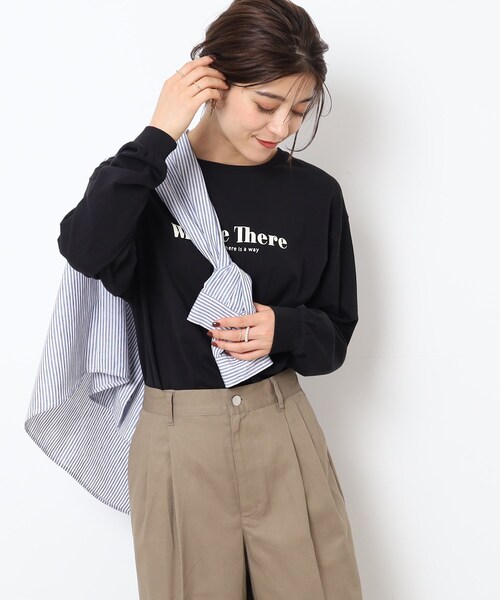 SHOO・LA・RUE(シューラルー)の「◆大人の抜け感コーデに ラウンドヘム プリントロンT(Tシャツ/カットソー・レディース・ピンク系6/ブルー系2/ブラック系/ベージュ系その他2/ベージュ系その他6/チャコール/ホワイト系その他4/ホワイト系その他・02/03/04)」の15枚目の写真