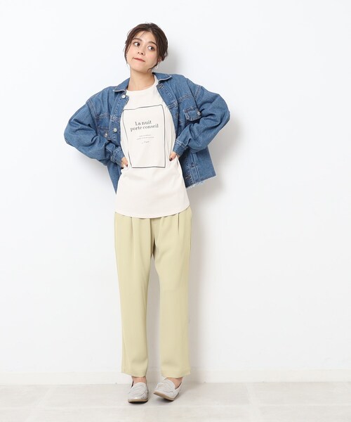 SHOO・LA・RUE(シューラルー)の「◆大人の抜け感コーデに ラウンドヘム プリントロンT(Tシャツ/カットソー・レディース・ピンク系6/ブルー系2/ブラック系/ベージュ系その他2/ベージュ系その他6/チャコール/ホワイト系その他4/ホワイト系その他・02/03/04)」の17枚目の写真