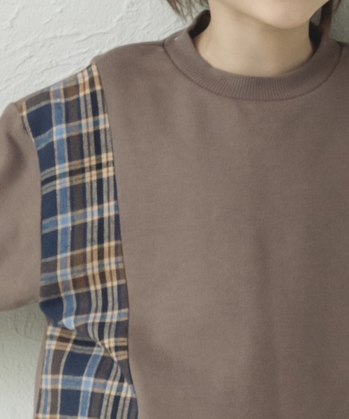 pairmanon（ペアマノン）の「チェック柄 切替えデザイントレーナー（スウェット・キッズ・グレー系その他2/ブラウン系その他/グレー系その他/ブルー系その他・100/110/140/150/120/130/90）」の9枚目の写真