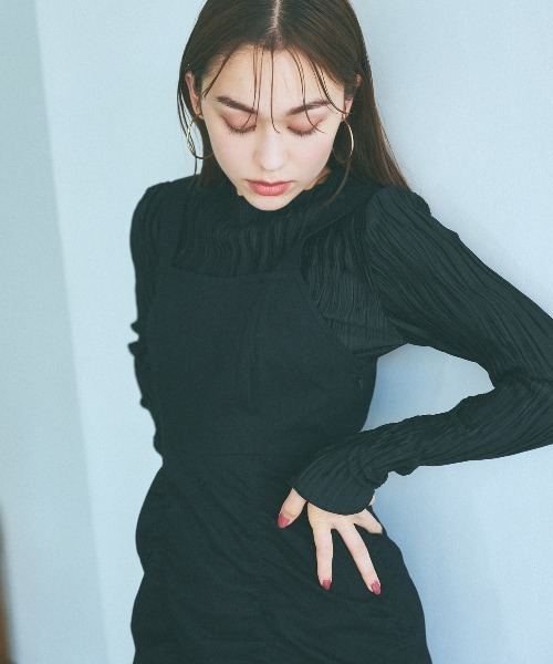 mysty woman（ミスティウーマン）の「【WEB限定】ニュアンスカラークシュクシュプルオーバー 977523（Tシャツ/カットソー・レディース・ライム/モカ/グレー/オフホワイト/ブラック・FREE）」の3枚目の写真