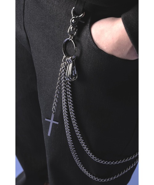 クロス２連チェーンウォレットチェーン クロスモチーフ2連ウォレットチェーン（ウォレットチェーン