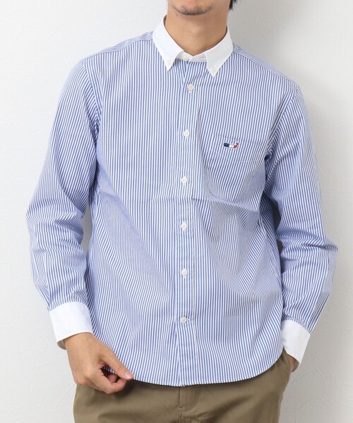 NOLLEY'S goodman（ノーリーズグッドマン）の「クジラ刺しゅう ボタンダウンシャツ（シャツ/ブラウス・メンズ・ホワイト/ブルー系その他/ライトパープル/ネイビー/ブルー/ホワイト系その他・L/M/XL/S）」の5枚目の写真