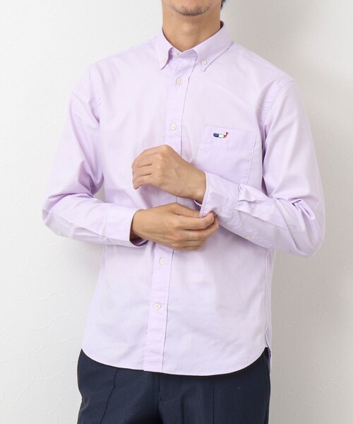 NOLLEY'S goodman（ノーリーズグッドマン）の「クジラ刺しゅう ボタンダウンシャツ（シャツ/ブラウス・メンズ・ホワイト/ブルー系その他/ライトパープル/ネイビー/ブルー/ホワイト系その他・L/M/XL/S）」の6枚目の写真