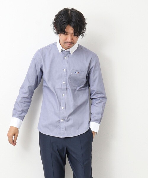 NOLLEY'S goodman（ノーリーズグッドマン）の「クジラ刺しゅう ボタンダウンシャツ（シャツ/ブラウス・メンズ・ホワイト/ブルー系その他/ライトパープル/ネイビー/ブルー/ホワイト系その他・L/M/XL/S）」の10枚目の写真