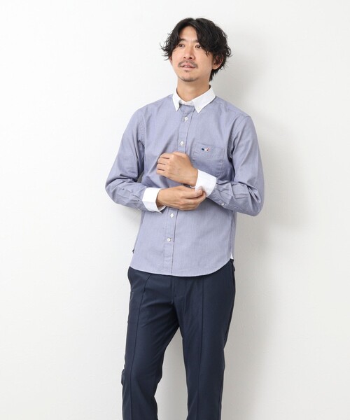 NOLLEY'S goodman（ノーリーズグッドマン）の「クジラ刺しゅう ボタンダウンシャツ（シャツ/ブラウス・メンズ・ホワイト/ブルー系その他/ライトパープル/ネイビー/ブルー/ホワイト系その他・L/M/XL/S）」の11枚目の写真