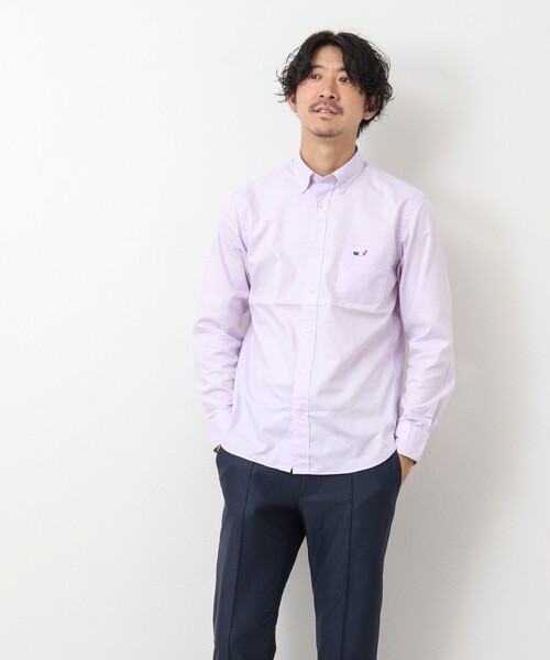 NOLLEY'S goodman（ノーリーズグッドマン）の「クジラ刺しゅう ボタンダウンシャツ（シャツ/ブラウス・メンズ・ホワイト/ブルー系その他/ライトパープル/ネイビー/ブルー/ホワイト系その他・L/M/XL/S）」の17枚目の写真
