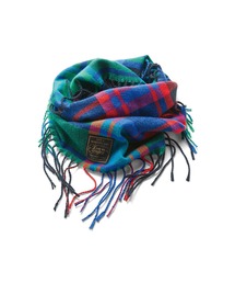 Live in comfort | リブ　イン　コンフォート　くるっと巻いて華やぎと暖かさをプラスする　やわらかフリンジチェックスヌード(ネックウォーマー/スヌード)