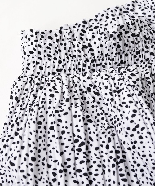 e-zakkamania stores（イーザッカマニアストアーズ）の「ダルメシアンドット 消しプリーツスカート（スカート・レディース・オフホワイト/ブラック・M）」の11枚目の写真