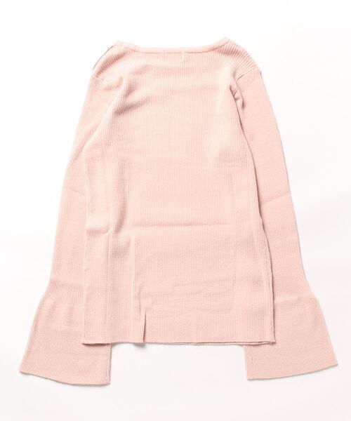 alotta（アロッタ）の「ベルスリーブアンジェリーナニット（ニット/セーター・レディース・ベビーピンク/ホワイト・M/L/LL）」の7枚目の写真