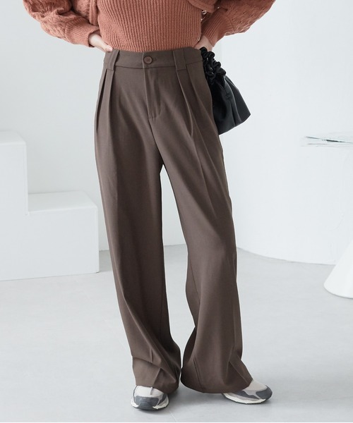 ECRIRE（エクリール）の「2タックセンタープレス スラックス（その他パンツ・レディース・ベージュ/ブラウン/グレー/ブラック・M）」の7枚目の写真