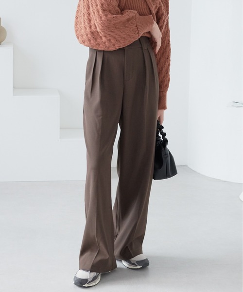 ECRIRE（エクリール）の「2タックセンタープレス スラックス（その他パンツ・レディース・ベージュ/ブラウン/グレー/ブラック・M）」の9枚目の写真