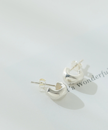 【AGMES/アグメス】MINI DAHLIA HUGGIES STERLING SILVE：ピアス（両耳）