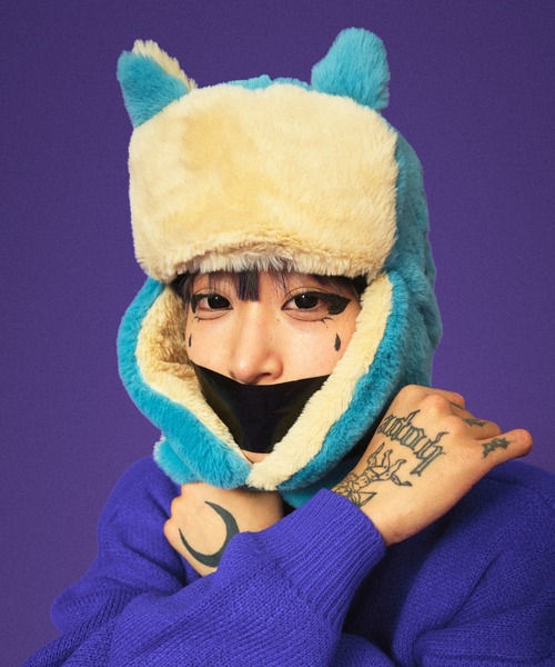 CASPER JOHN AIVER（キャスパージョンアイバー）の「GALFY　犬耳フライトキャップ（キャップ・メンズ・ピンク/ライトブルー/ブラック・FREE）」の2枚目の写真