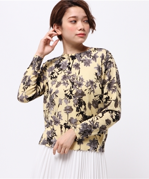 OUTLET（アウトレット）の「【mystic】花柄長袖プルオーバー（ニット/セーター・レディース・ブルー/グレー/イエロー・FREE）」の3枚目の写真