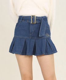 Mayree | AURORIA/ベルト付きデニムミニスカートA(デニムスカート)