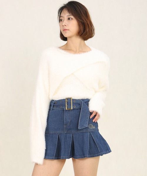Mayree（メイリー）の「AURORIA/ベルト付きデニムミニスカートA（デニムスカート・レディース・ブルー・M/L）」の11枚目の写真